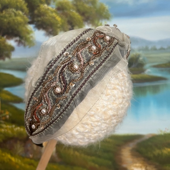 Petite Maison Kids brown lace wide knot center headband - Picture 7 of 7